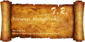 Toronyi Richárd névjegykártya