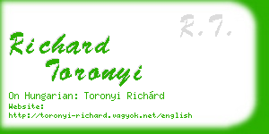 richard toronyi business card